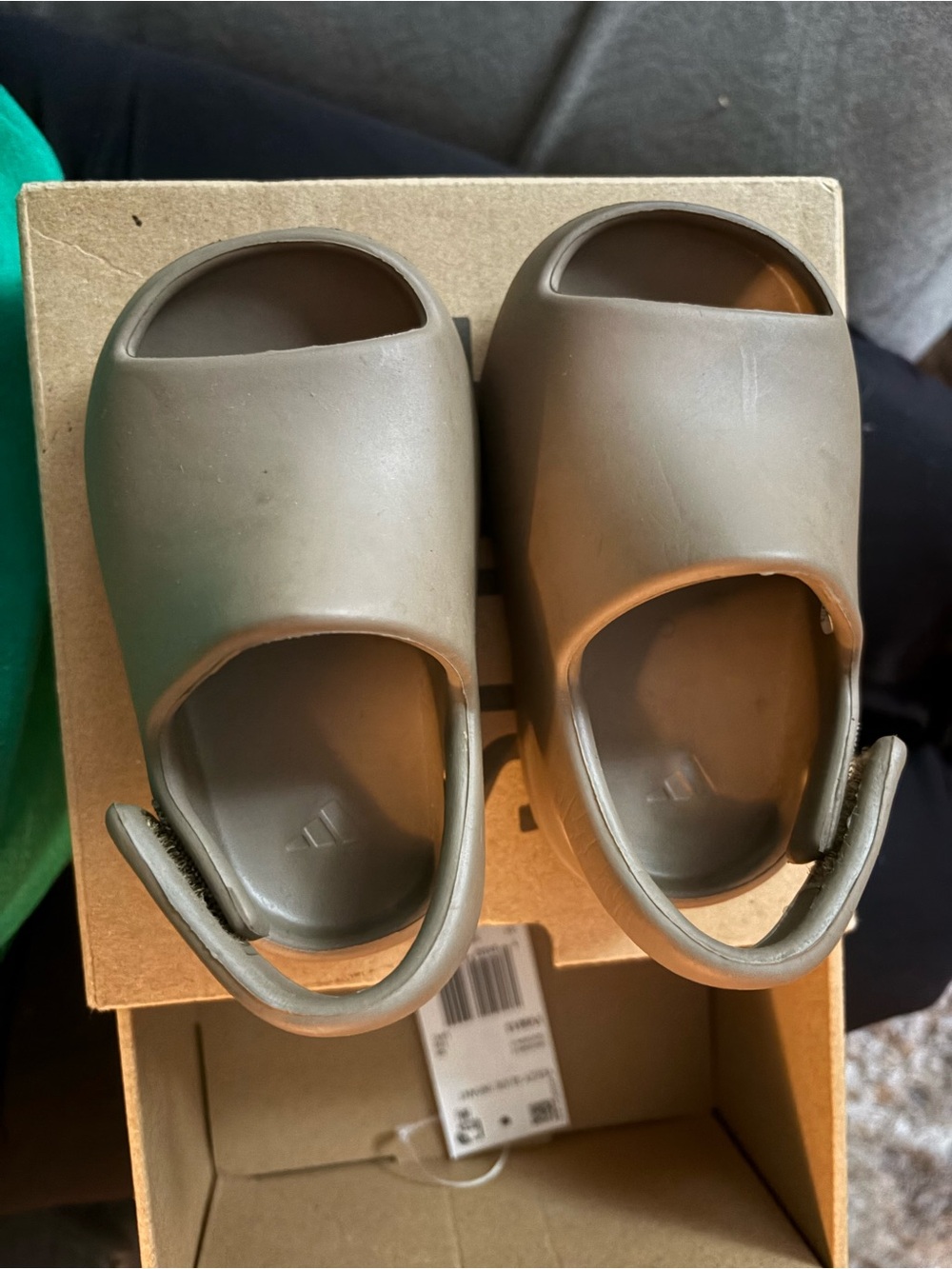 adidas Kids Olive Slip-On Backstrap Sandals